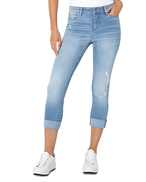 Liverpool Los Angeles Charlie Skinny Roll Cuff Cropped Jeans In Riverton In Riverton