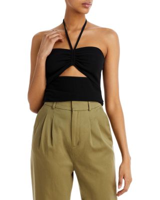 AQUA - Cut-Out Halter Top - 100% Exclusive