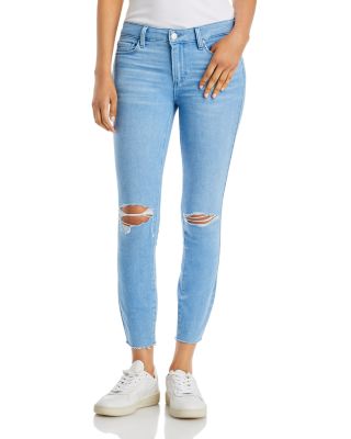 Destructed Skinny Mid Rise Ankle