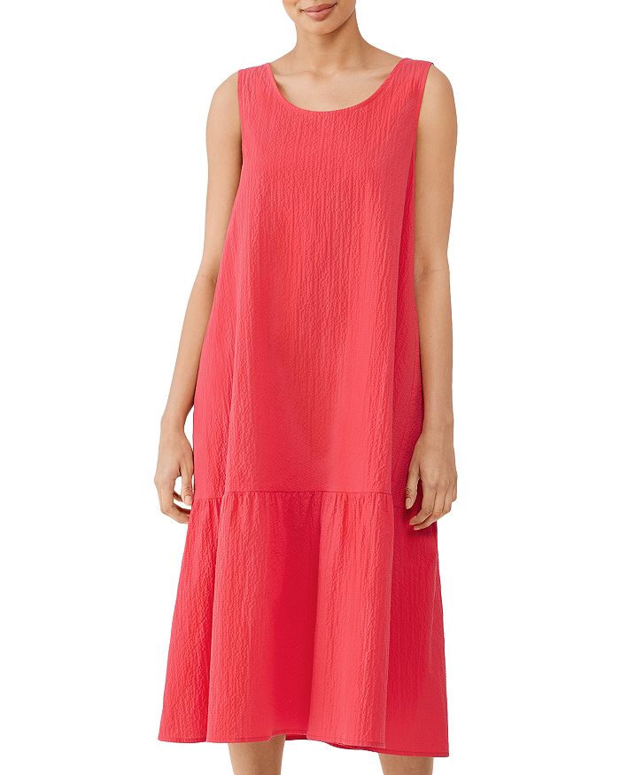 Eileen Fisher Textured Sleeveless Midi Dress | Bloomingdale's
