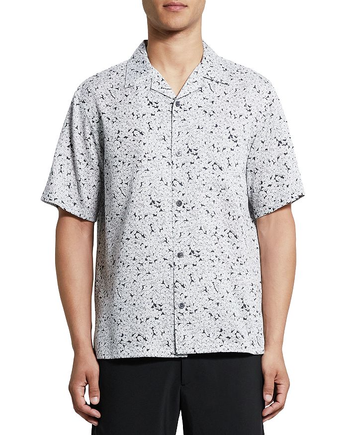Theory Noll Geo Floral Print Button Down Camp Shirt | Bloomingdale's
