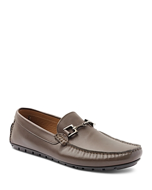Bruno Magli Men's Xander Horse-bit Strap Leather Drivers In Brown Leather