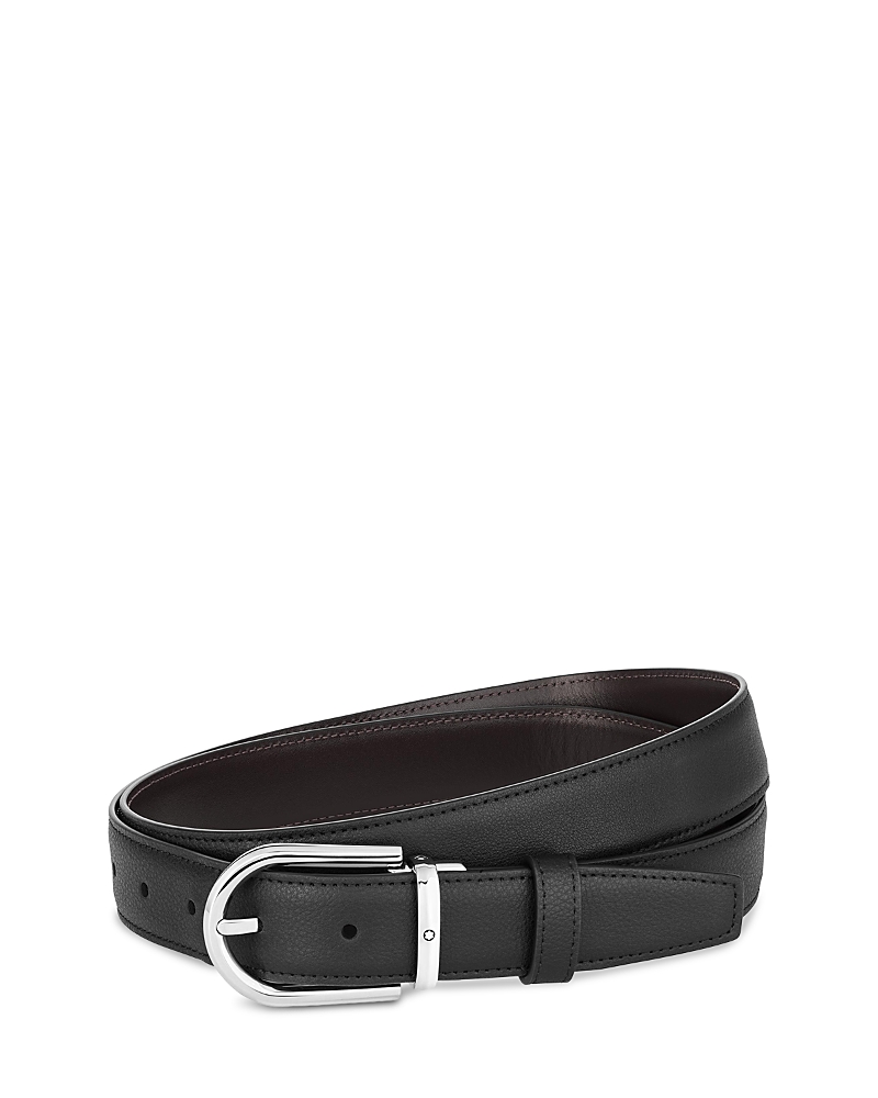 Montblanc Mens Reversible Leather Belt In Black/brown