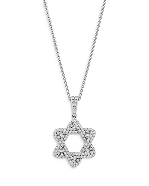 Bloomingdale's Diamond Star of David Pendant Necklace in 14K White Gold, 0.33 ct. t.w. - 100% Exclus