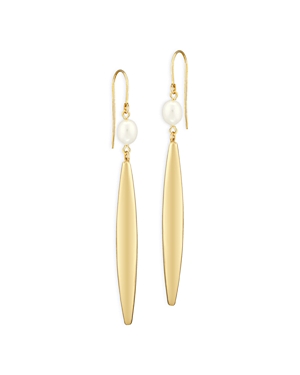 Bloomingdale's Cultured Freshwater Pearl Flat Oval Drop Earrings in 14K Yellow Gold - 100% Exclusive