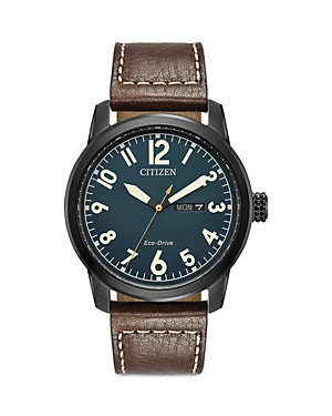Shop Citizen Eco-drive Garrrison Weekender Watch, 42mm In Blue/brown