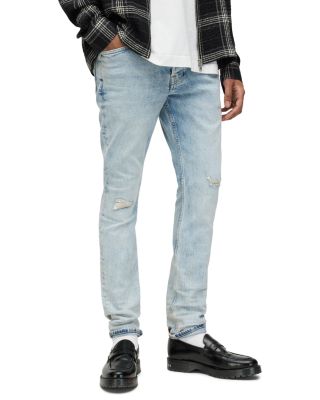 ALLSAINTS - Distressed Cigarette Skinny Fit Jeans in Light Indigo