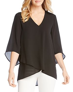Shop Karen Kane Asymmetric High/low Top In Black