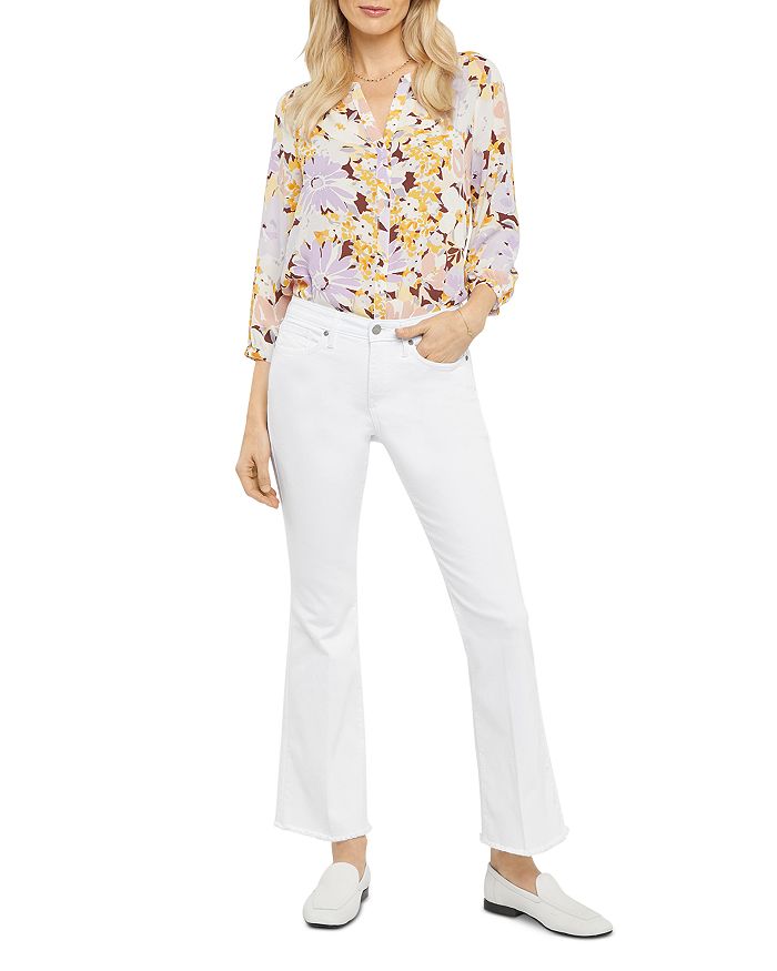 NYDJ Ava Flared Ankle Jeans in Optic White | Bloomingdale's