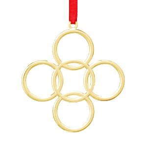 Nambe Twelve Days Of Christmas Ornament - Five Golden Rings In Gray