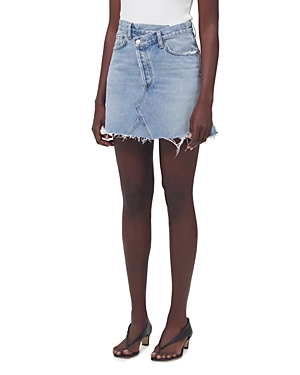 Agolde Crisscross Denim Mini Skirt