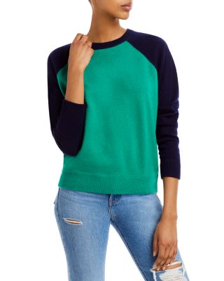 AQUA - Color Block Raglan Sleeve Cashmere Sweater - 100% Exclusive