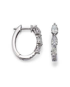 Bloomingdale's - Pear-Shaped Diamond Hoop Earrings in 14K White Gold, 1.15 ct. t.w. - 100% Exclusive