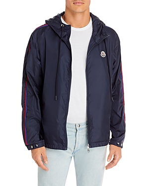 Moncler Hattab Logo-patch Nylon Hooded Jacket In Dark Blue