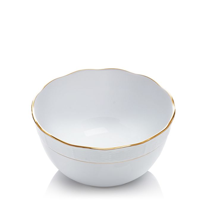 Herend Golden Edge White Round Bowl | Bloomingdale's