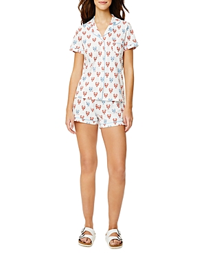 Roller Rabbit Blue Lobster 2-piece Pajama Set In White