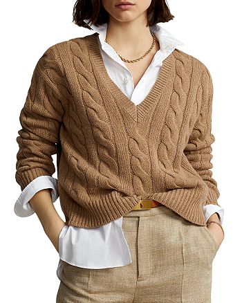 Ralph Lauren Cable Knit Wool Cashmere Sweater | Bloomingdale's