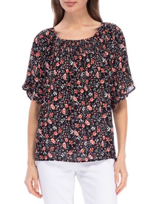 B Collection By Bobeau Floral Smocked Peasant Top | Bloomingdale's