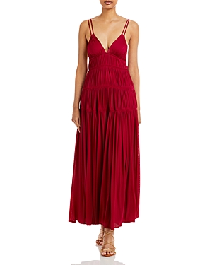 REBECCA TAYLOR RUCHED MESH MAXI DRESS