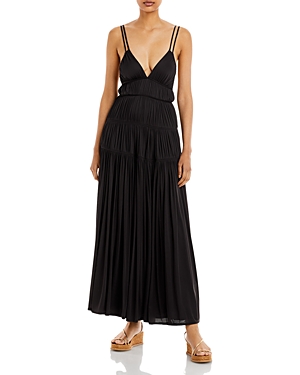 REBECCA TAYLOR RUCHED MESH MAXI DRESS