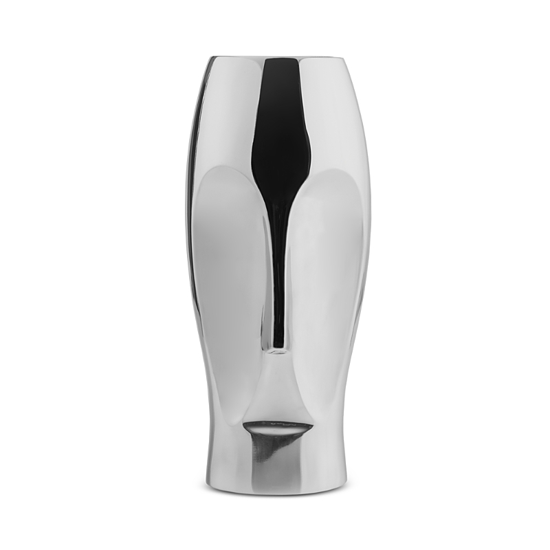 Nambe Face Large Vase In Silver