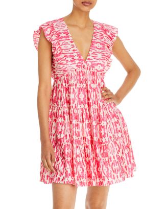 AQUA Printed V Neck Dress - 100% Exclusive Back to Results -  Women - Bloomingdale's
