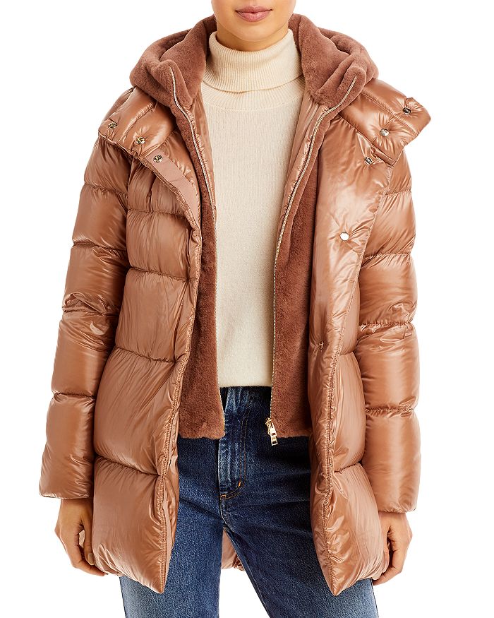 Herno Nylon Ultralight Short Jacket with Faux Fur Windguard