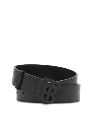 Burberry check leather belt - Black
