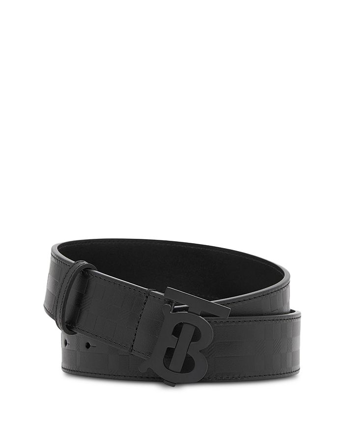 Burberry - Men's Embossed Check Leather Belt
