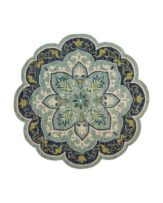 Lr Home Radiance Floret Medallion Round Area Rug, 6' x 6'