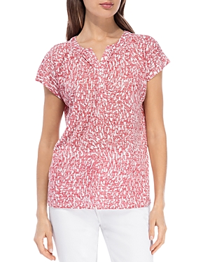 B Collection By Bobeau Caty Button Placket Top In Tango Red