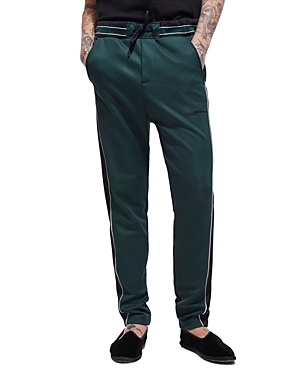 The Kooples Two-tone Straight Fit Jogger Trousers In Green
