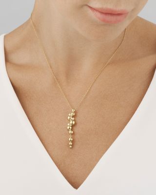 18K Yellow Gold Moonlight Grapes Ball Cluster Pendant Necklace, 17.72"