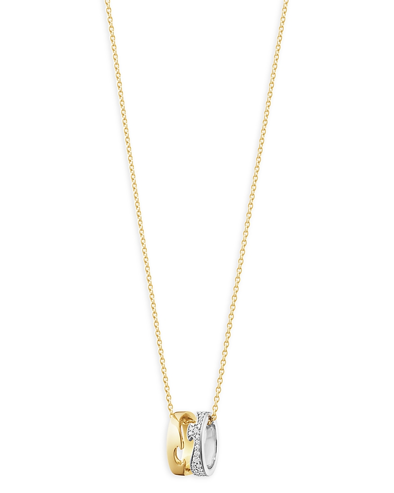 Georg Jensen 18k White & Yellow Gold Fusion Diamond Puzzle Inspired Pendant Necklace, 17.72 In Gold/white