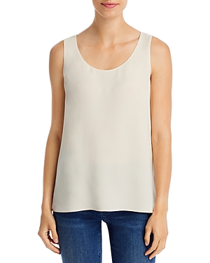 Lafayette 148 Finnley Silk Georgette Tank In Raffia