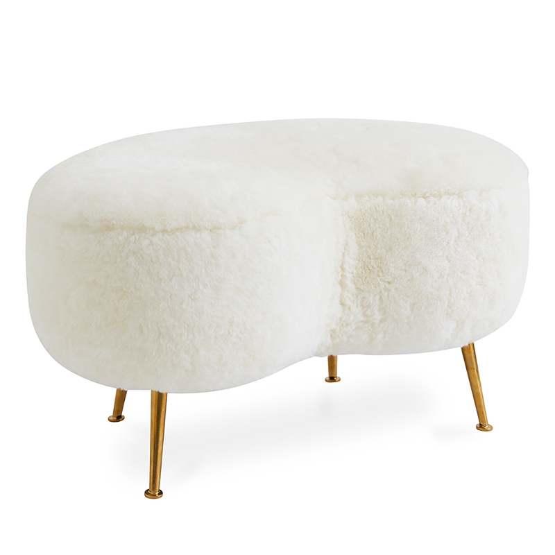 Jonathan Adler Kidney Ottoman In White