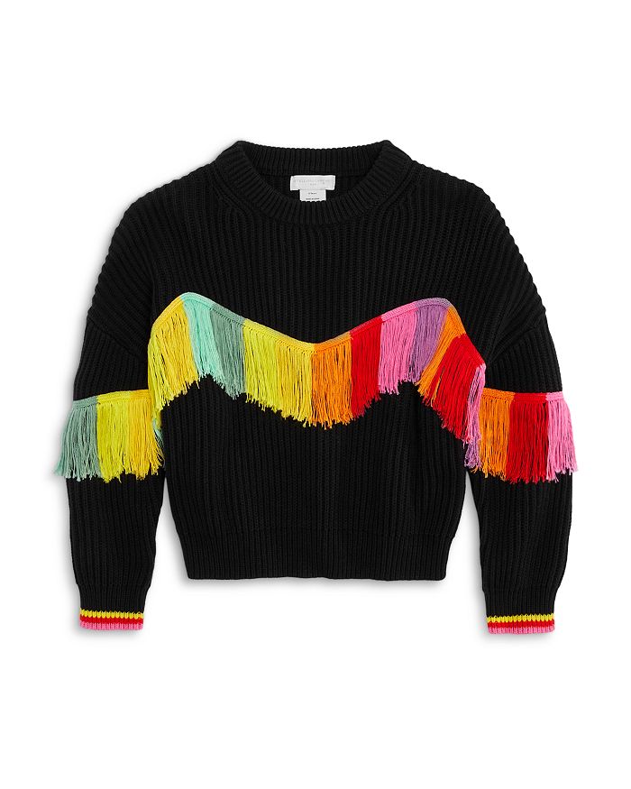 Stella McCartney Girls' Sweater with Fringes - Little Kid, Big Kid