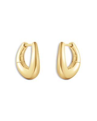 18K Yellow Gold Offspring Graduated Huggie Hoop Earrings