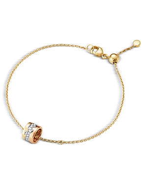 Georg Jensen 18k White, Rose & Yellow Gold Fusion Diamond Pave Charm Link Bracelet In Gold/rose Gold, 0.11 Ct. T.w.