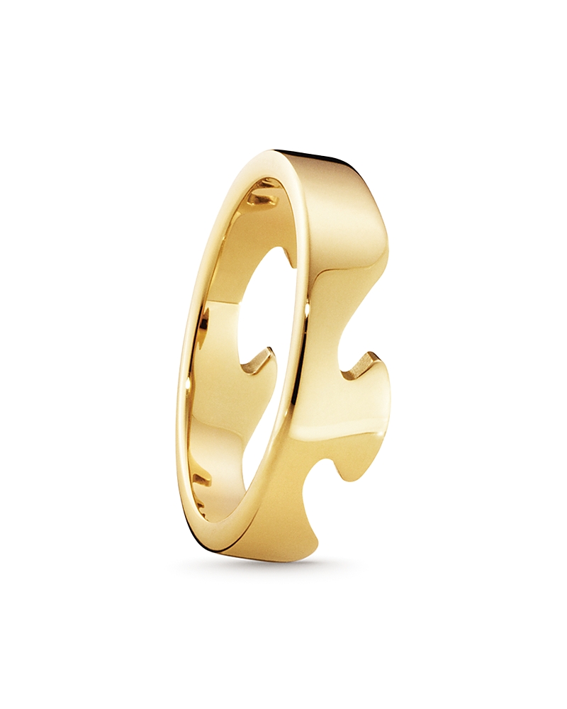 Georg Jensen Fusion Core Rings 18k Gold Uneven Edge Ring In Gold