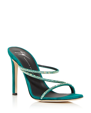 Giuseppe Zanotti Women's Embellished High Heel Slide Sandals In Green