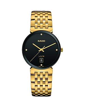 Rado Women's Swiss Florence Classic Diamond Accent Gold Pvd Stainless Steel Bracelet Watch 38mm In Bronze Gold