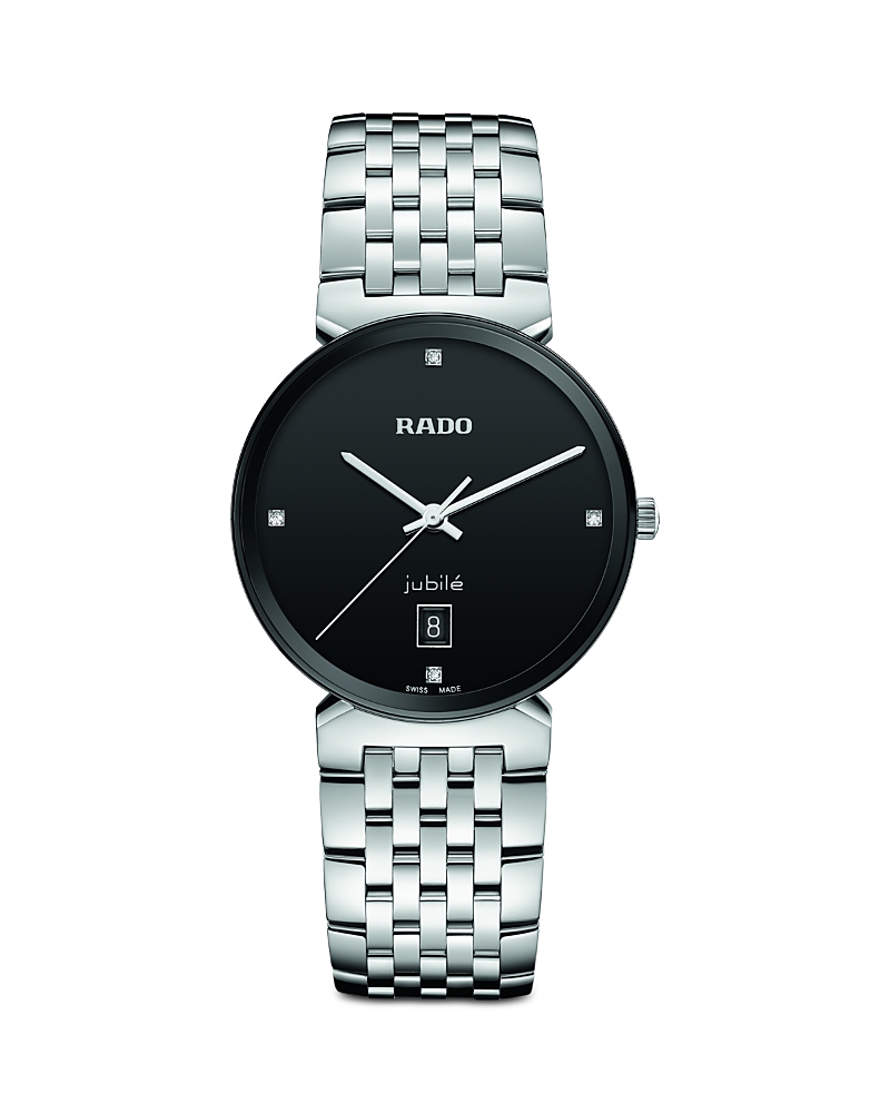 Rado R48913713 Florence Stainless-steel And Full-cut Diamond Quartz Watch In Black/silver