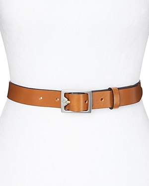 Rag & Bone Tan Leather Baby Boyfriend 2.0 Belt In Brown/silver