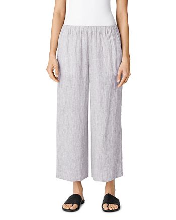Eileen Fisher Petites - Petites Organic Linen Cropped Wide Leg Pants
