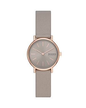 SKAGEN SIGNATUR LEATHER STRAP WATCH, 30MM