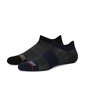 Saxx Whole Package Ankle Socks, Pack Of 2 In Black Heather/ombre Rugby