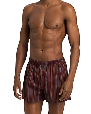 Hanro Men's Fancy Woven Striped Boxers In Timeless Stripe