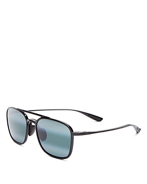 Maui Jim Keokea Polarized Aviator Sunglasses, 55mm In Black/gray Polarized Gradient