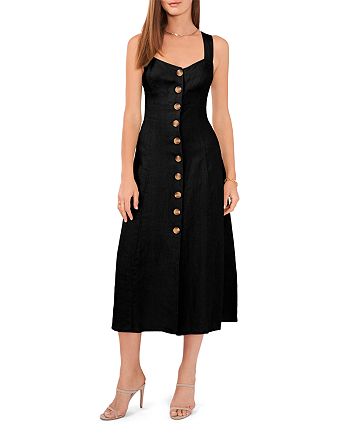 VINCE CAMUTO Button Front Sleeveless Midi Dress | Bloomingdale's